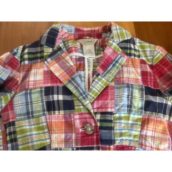 LL Bean Women’s Patchwork Jacket. Size 8 Petite. Cotton - Picture 1 of 12